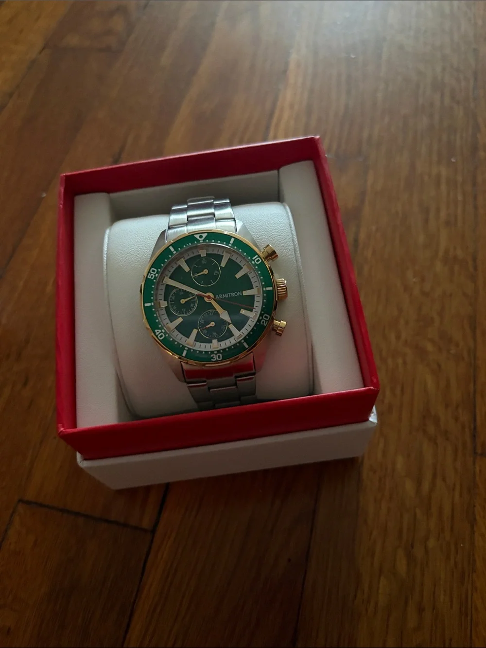Men’s watch with green dial